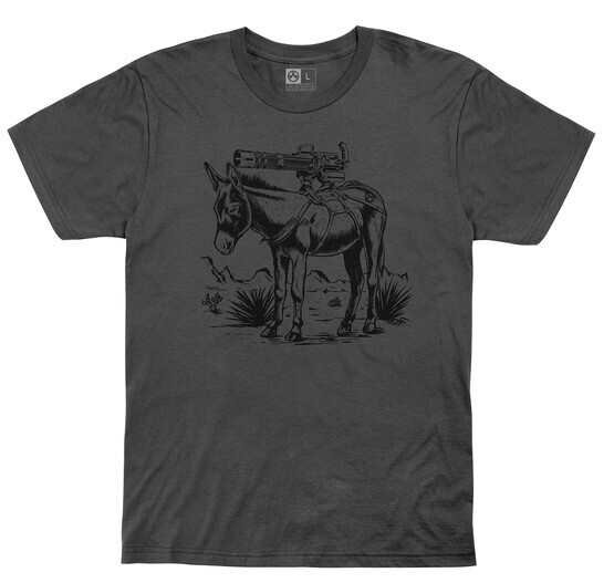 Magpul Industries Burro T-Shirt features charcoal color fabric with black graphic